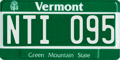 VT license plate NTI095