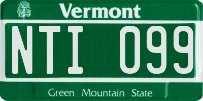 VT license plate NTI099