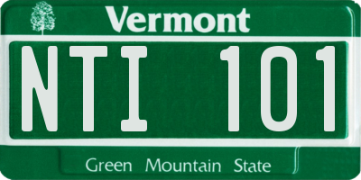 VT license plate NTI101
