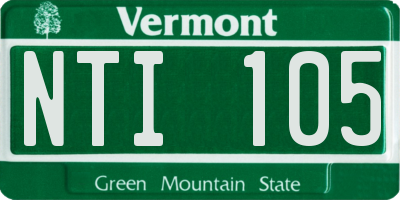 VT license plate NTI105
