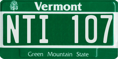 VT license plate NTI107