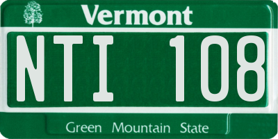 VT license plate NTI108