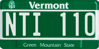 VT license plate NTI110