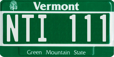 VT license plate NTI111