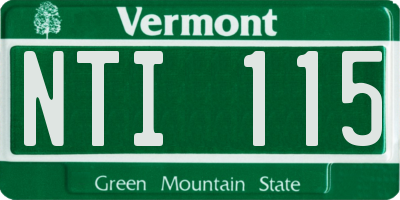VT license plate NTI115