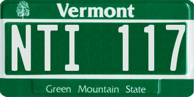 VT license plate NTI117