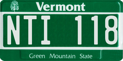 VT license plate NTI118
