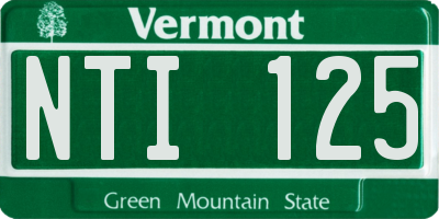 VT license plate NTI125