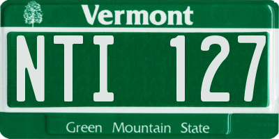 VT license plate NTI127