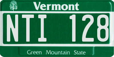 VT license plate NTI128