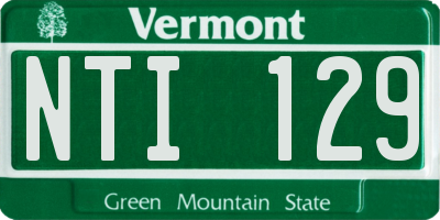 VT license plate NTI129