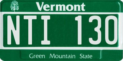 VT license plate NTI130