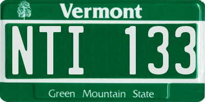 VT license plate NTI133