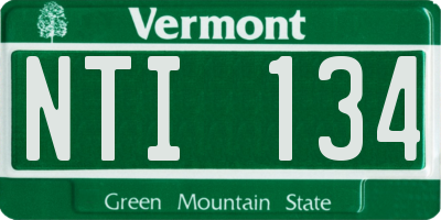 VT license plate NTI134