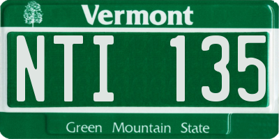 VT license plate NTI135
