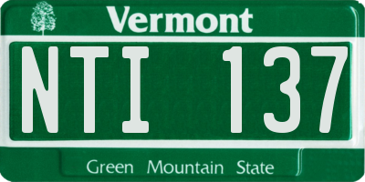 VT license plate NTI137