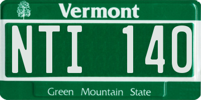 VT license plate NTI140