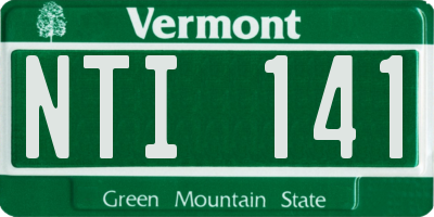 VT license plate NTI141
