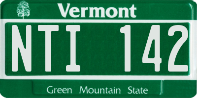 VT license plate NTI142