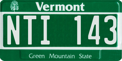 VT license plate NTI143