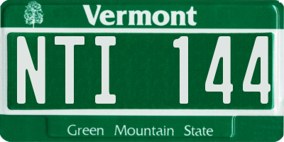 VT license plate NTI144