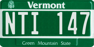 VT license plate NTI147