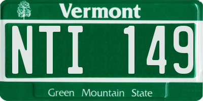 VT license plate NTI149