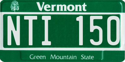 VT license plate NTI150
