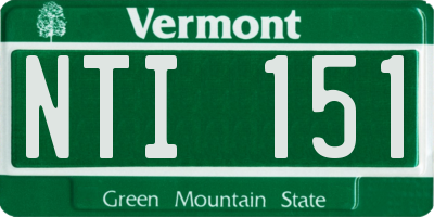 VT license plate NTI151
