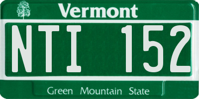 VT license plate NTI152