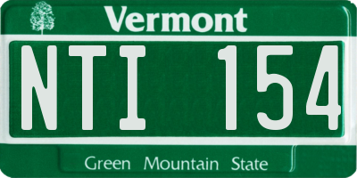 VT license plate NTI154