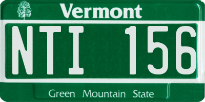 VT license plate NTI156