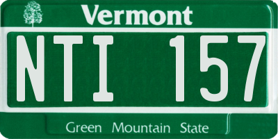 VT license plate NTI157