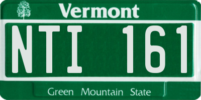 VT license plate NTI161