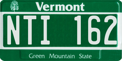 VT license plate NTI162
