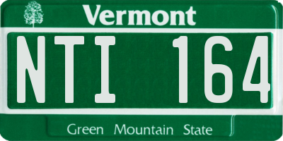 VT license plate NTI164