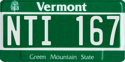 VT license plate NTI167