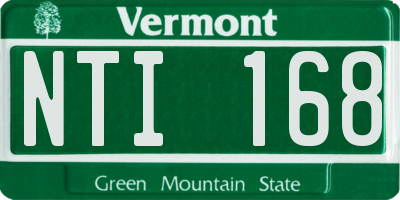VT license plate NTI168