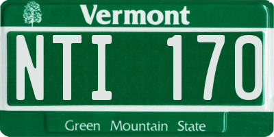 VT license plate NTI170