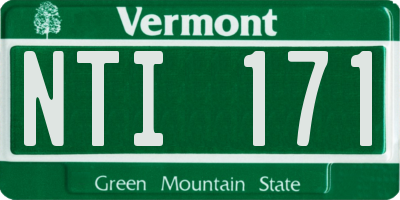 VT license plate NTI171