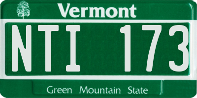 VT license plate NTI173