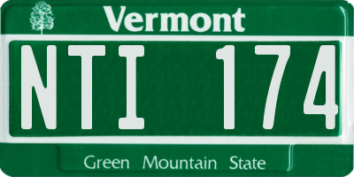 VT license plate NTI174