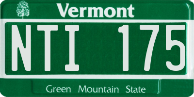 VT license plate NTI175