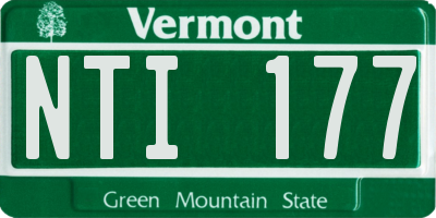 VT license plate NTI177
