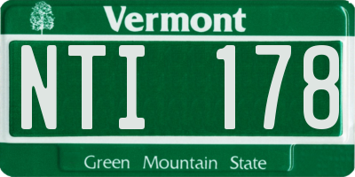 VT license plate NTI178