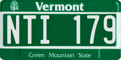 VT license plate NTI179