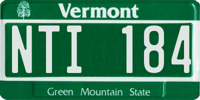 VT license plate NTI184