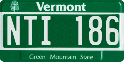 VT license plate NTI186