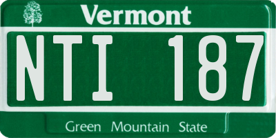 VT license plate NTI187