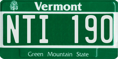 VT license plate NTI190